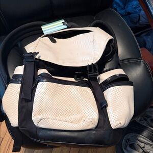 Coach Black and Cream leather Men's Backpack
